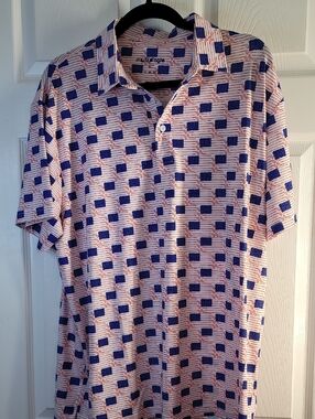 ForEagle Men’s Red, White & Blue Golf/Flag Print